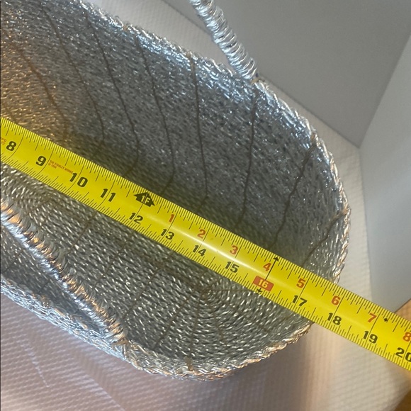 Pier 1 Silver Woven Metal Art Large Tote Bag NWOT - Picture 11 of 13